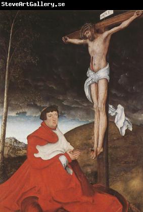 CRANACH, Lucas the Elder Cardinal Albrecht of Branden-burg before the Crucified Christ (mk08)